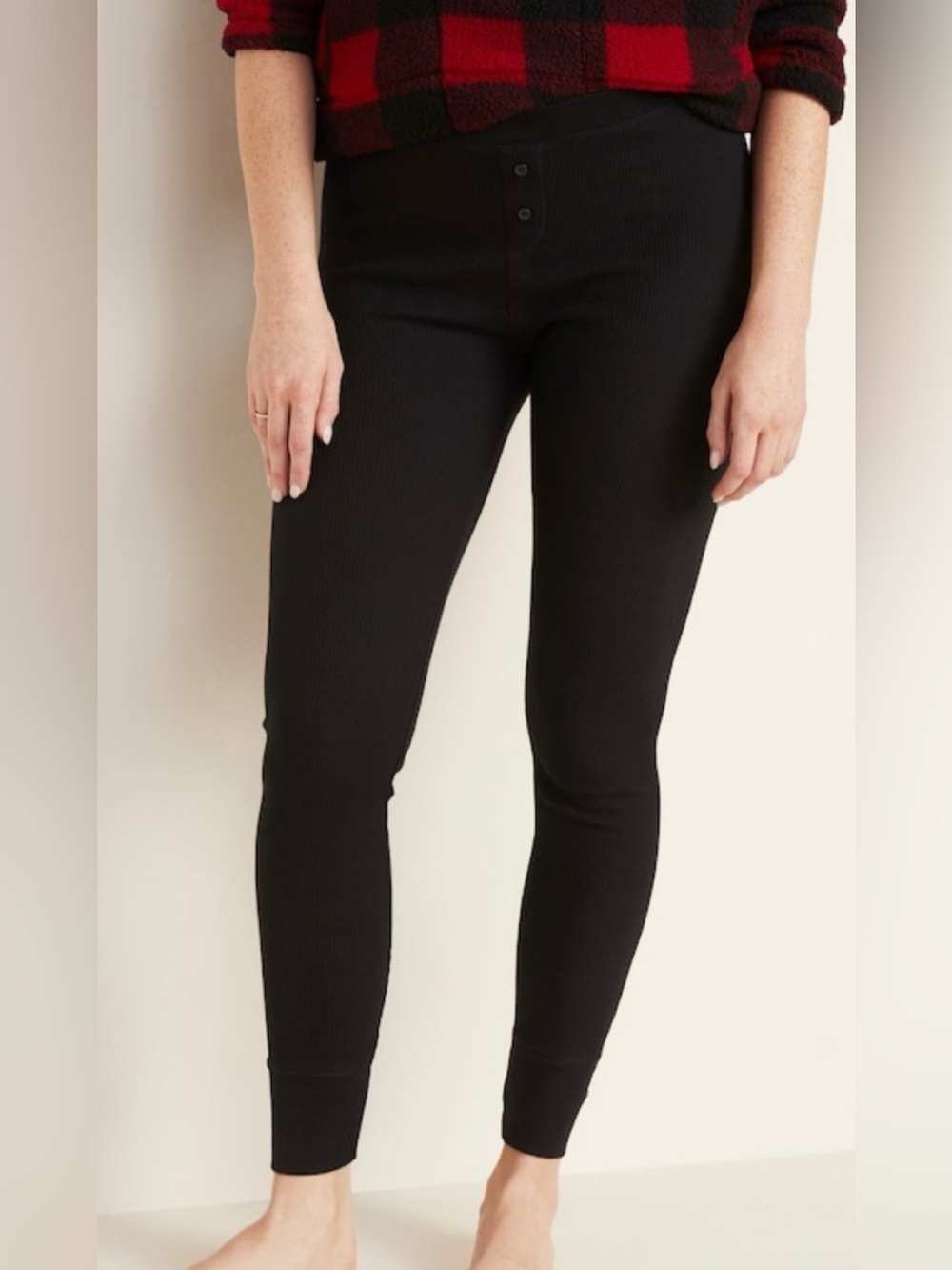Old Navy Thermal Pajamas Pants in Black Sz Large